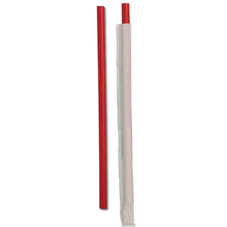 D & W Fine Pack 10.25" Tall Giant Individually Wrapped Red Straw, PK12000 DSTGW4-300R